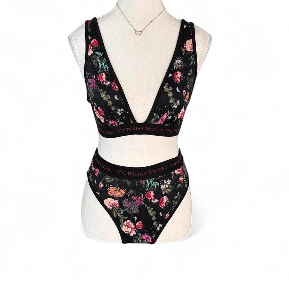 Victorias Secret Floral Bathing Suit Bikini Set Womens Size Large